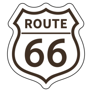 Route 66 Sticker (Brown)
